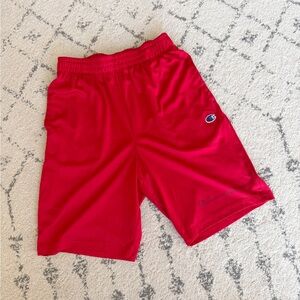 Champion Boy’s Red Athletic Shorts with Logo Large